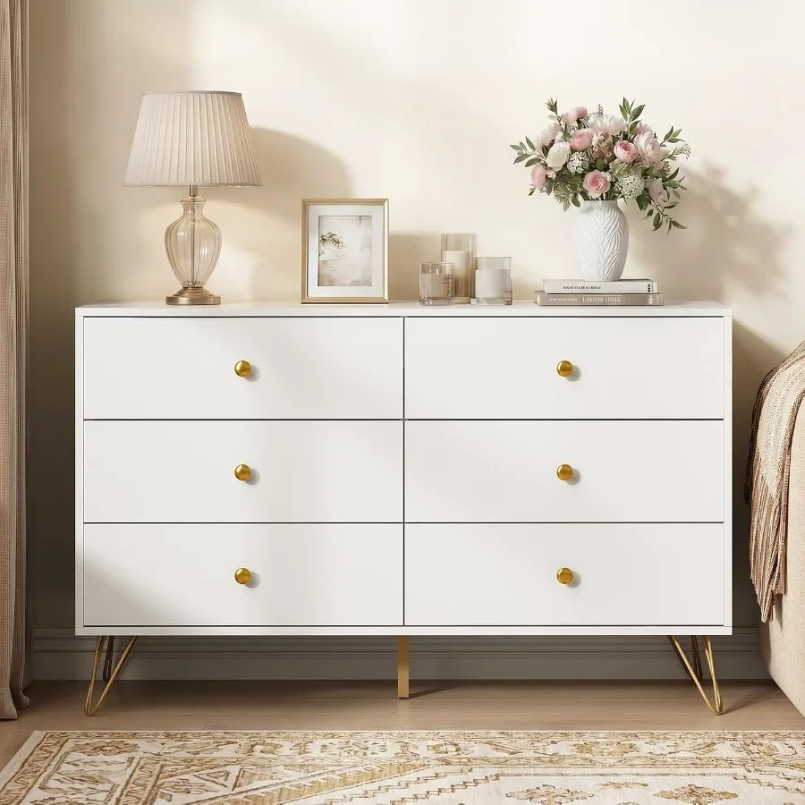 Bedroom 6-Drawer White Dresser - đánh giá và giá Storage