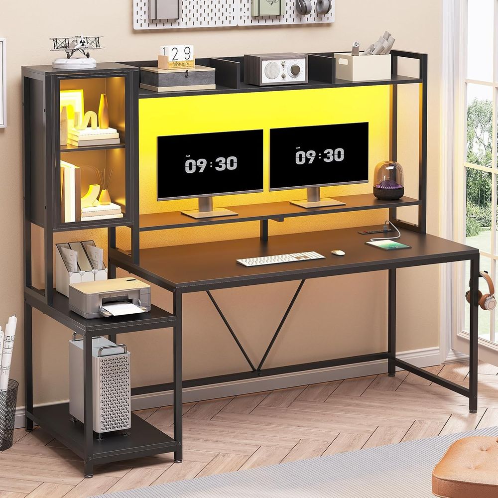 60'' Gaming Desk with Storage, - đánh giá và giá Storage