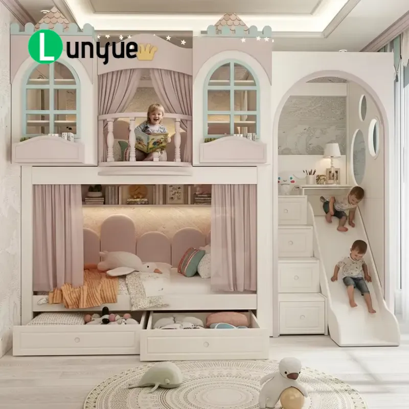 Ankke Custom Princess House Bu - đánh giá và giá Bunk Bed With Stairs And Slide