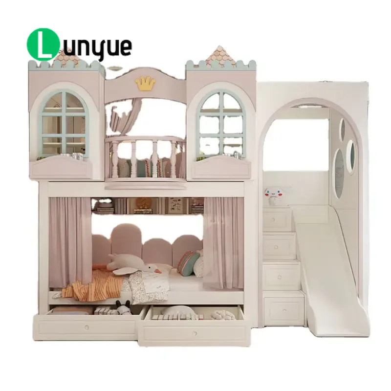 Ankke Custom Princess House Bu - đánh giá và giá Bunk Bed With Stairs And Slide