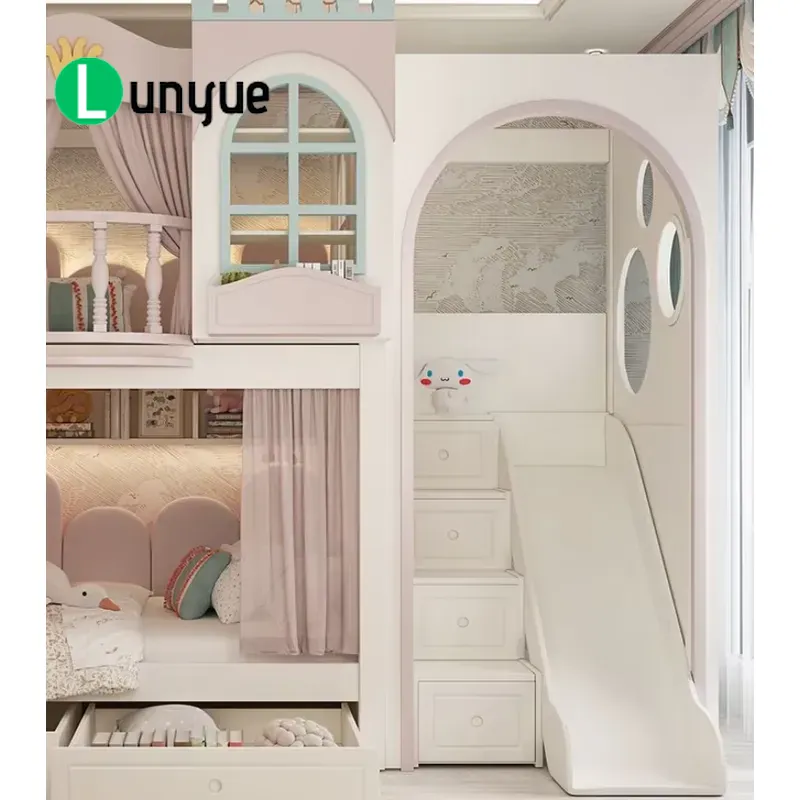 Ankke Custom Princess House Bu - đánh giá và giá Bunk Bed With Stairs And Slide