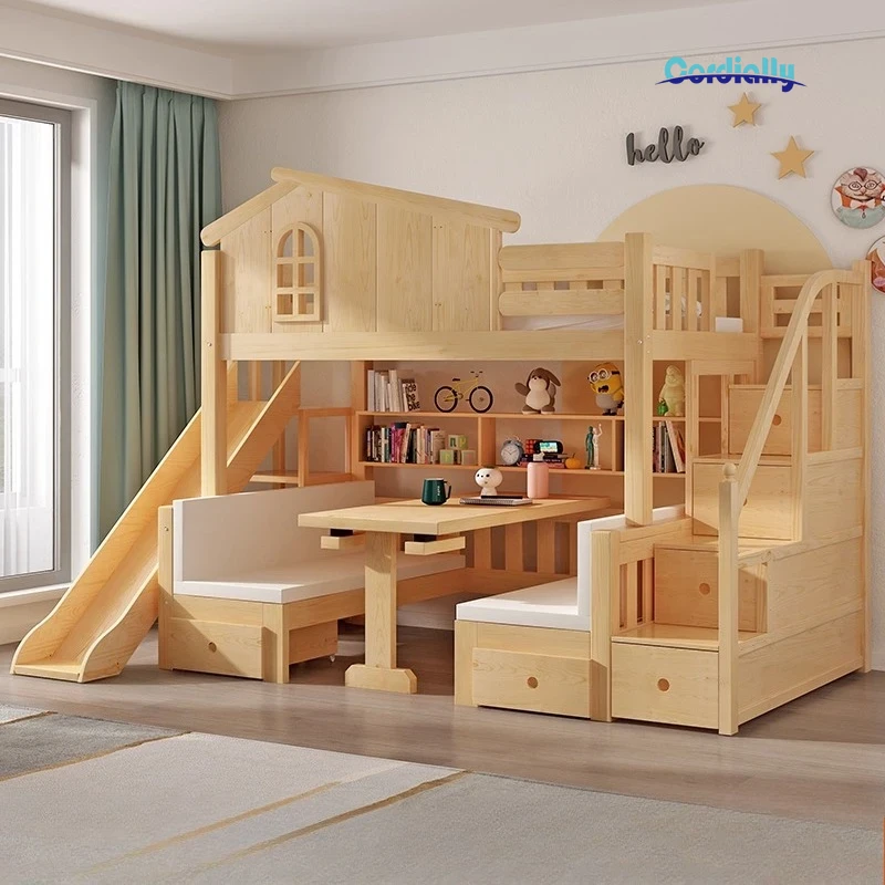 150x200cm King Size Kids Bed S - đánh giá và giá Bunk Bed With Stairs And Slide