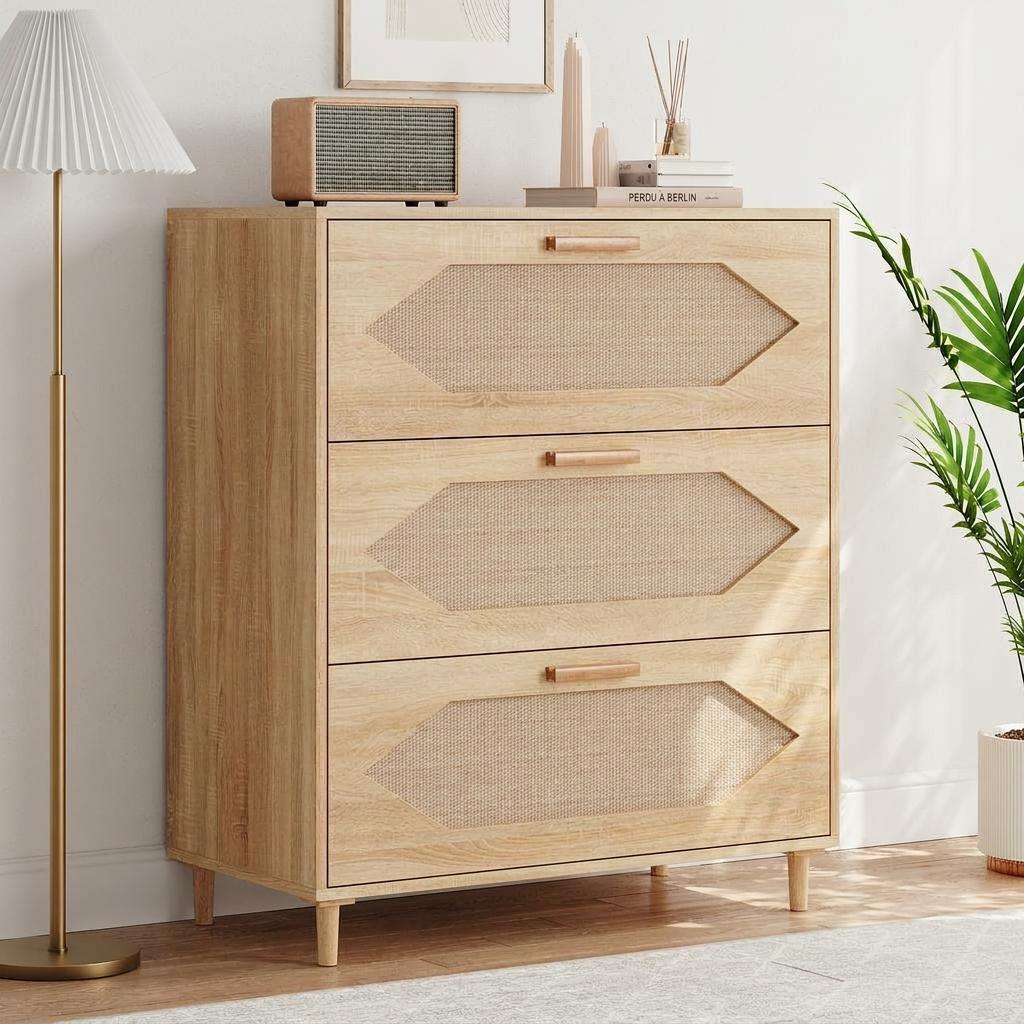 3 Drawer Rattan Dresser, Woode - đánh giá và giá Bedroom Furniture